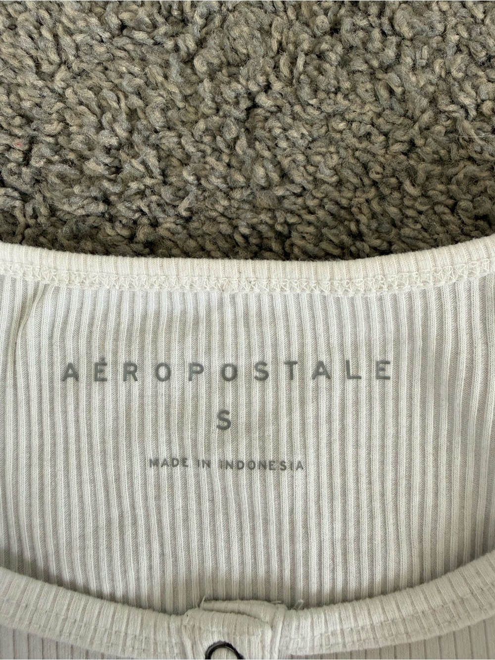 Aeropostale White Ribbed Cropped Tank Top - Picture 3 of 5